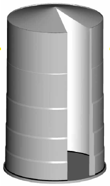 PROFITank - Tiered cylindrical tank made of a helically extruded pipe