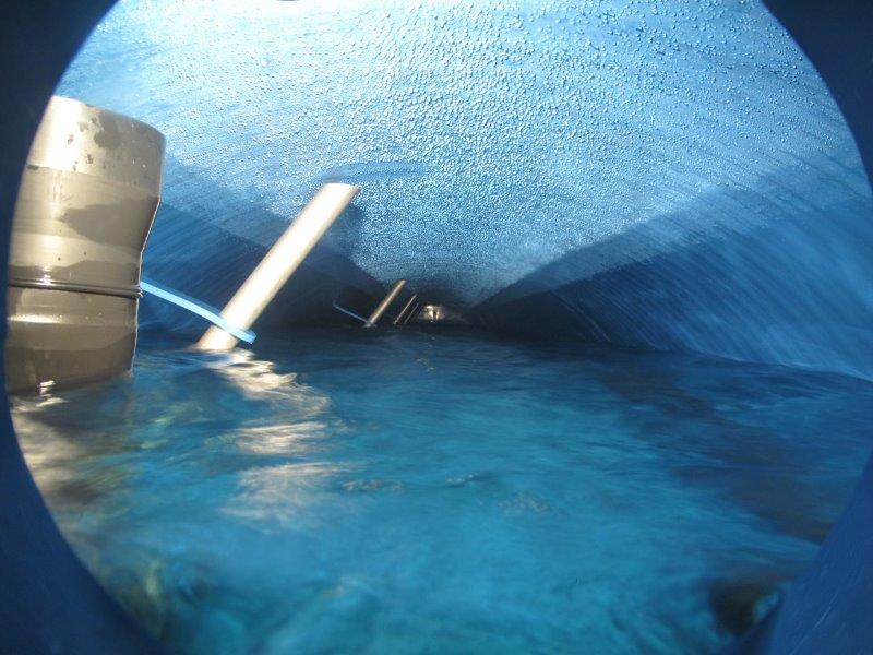View through inspection hole on water surface