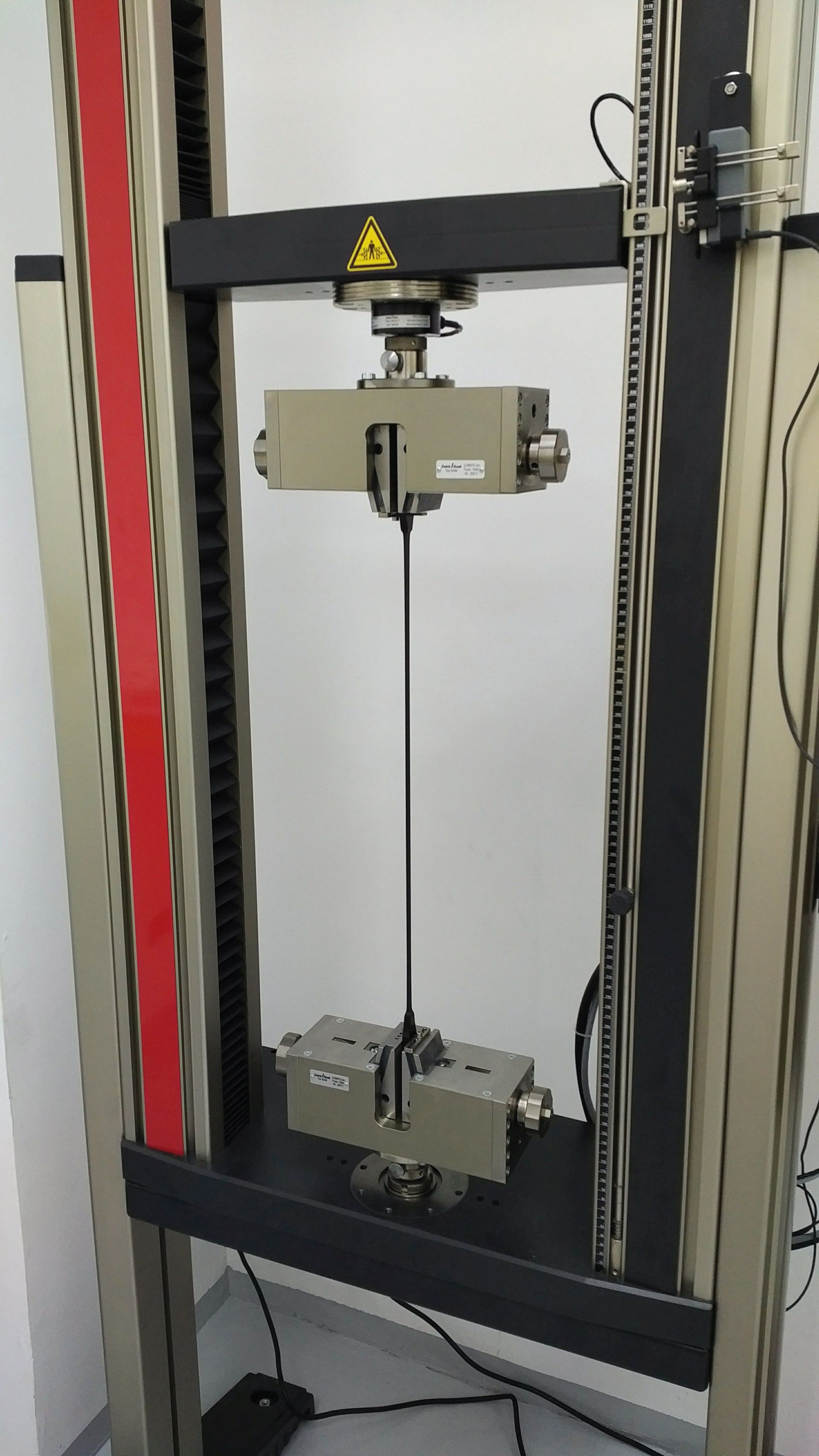 Tensile test of a prepared test specimen