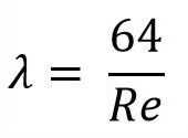 Formula to calculate the laminar flow