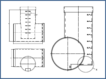 Pic 3: Sketch of a tangential manhole with benching 