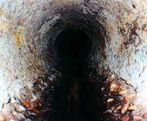 internal corrosion in a concrete pipe