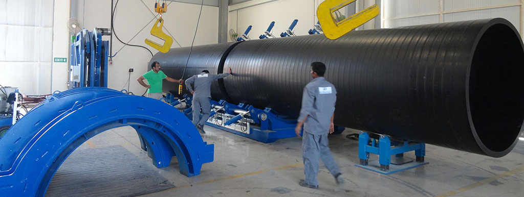 UGPM helical extruded Pressure Pipe PE100, ID 1700, PN6 – 6 m length, elongated to 12 m length