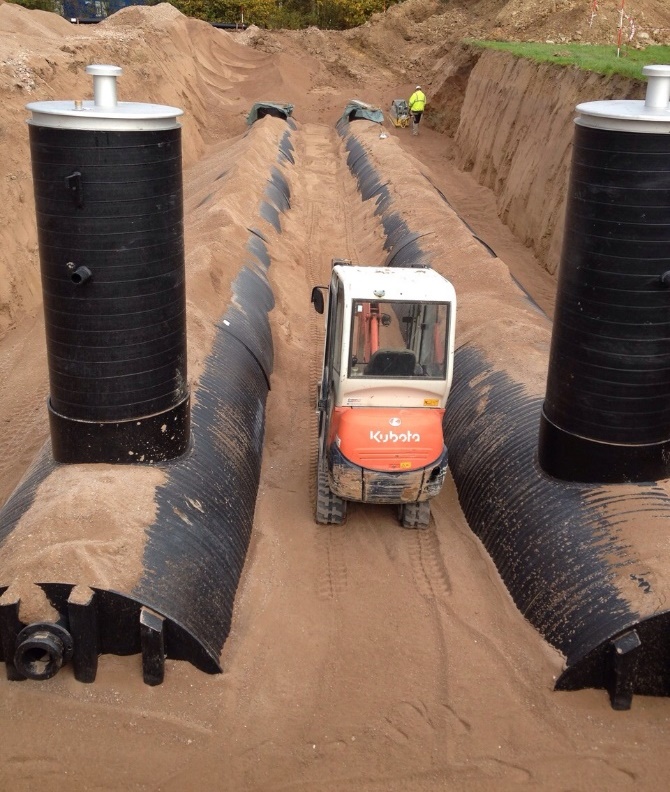 Double wall Leachate-reservoir (Henze GmbH, RBV Pöthe, Germany) 